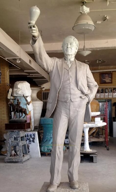 marble Thomas Edison statue
