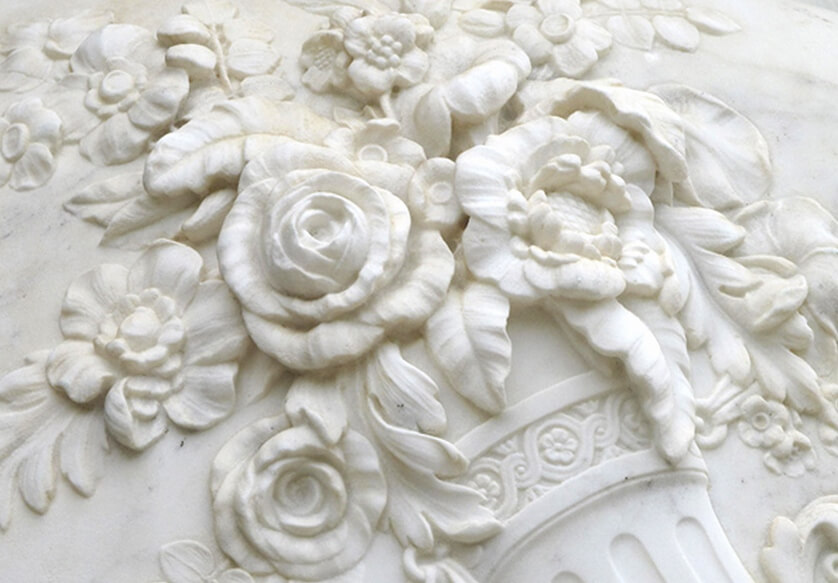 marble flower relief