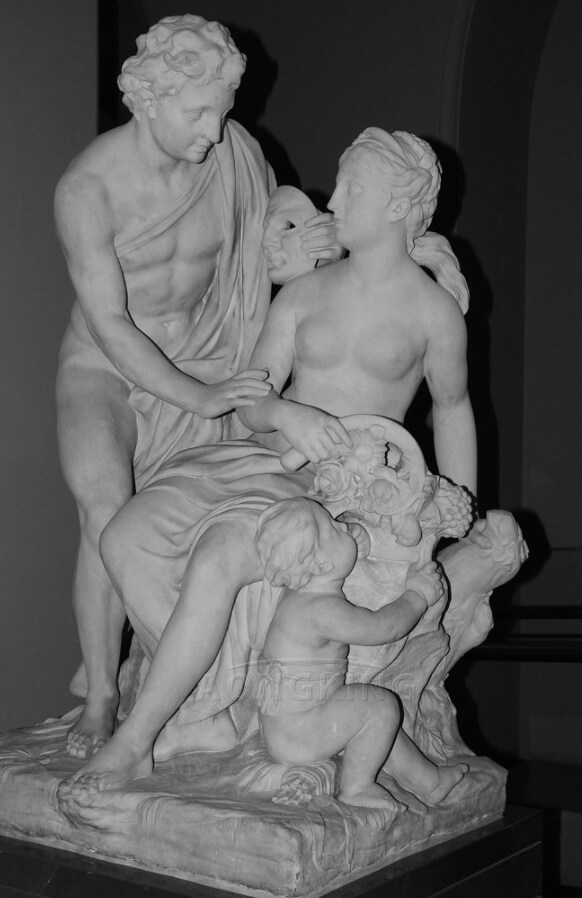 Vertumnus and Pomona marble statue