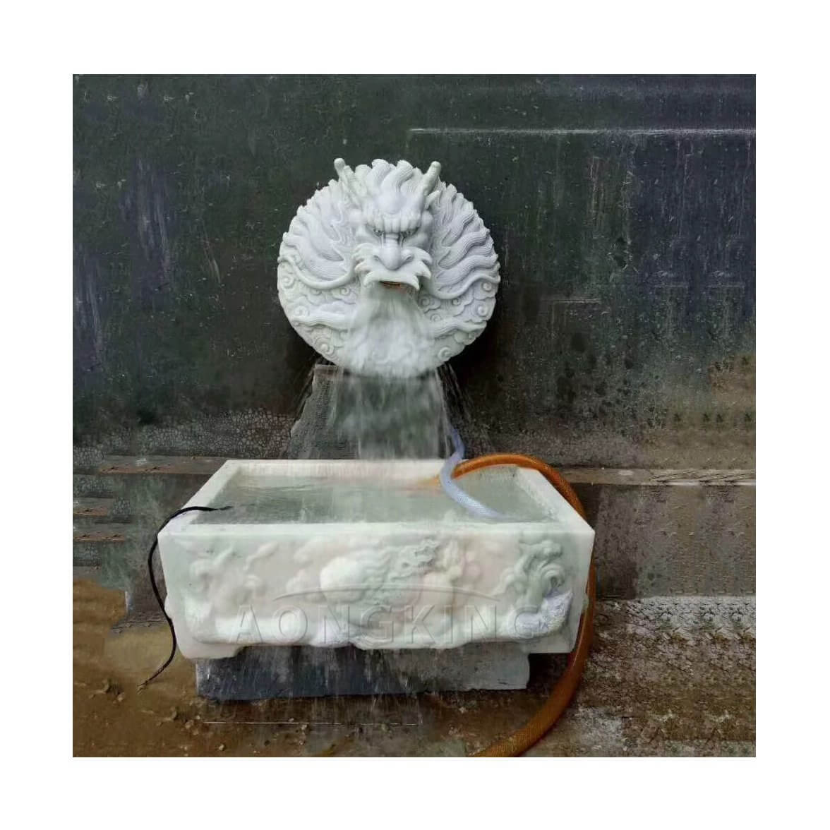 dragon statue marble sink