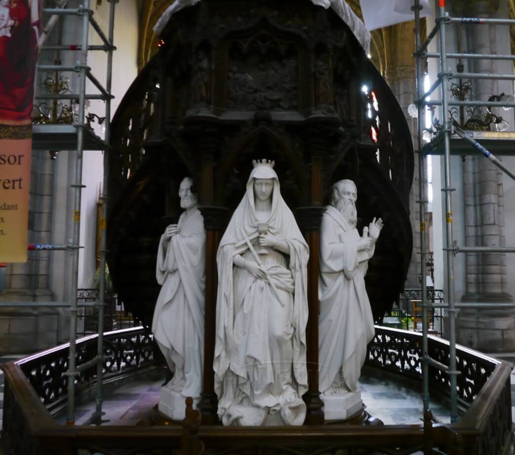 marble Virgin and Saint. Paul statue