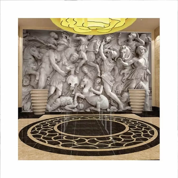 marble soldier relief wall decor