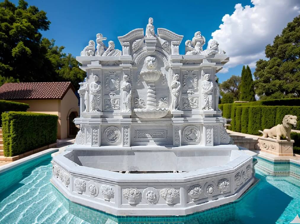 nature marble outdoor wall fountains