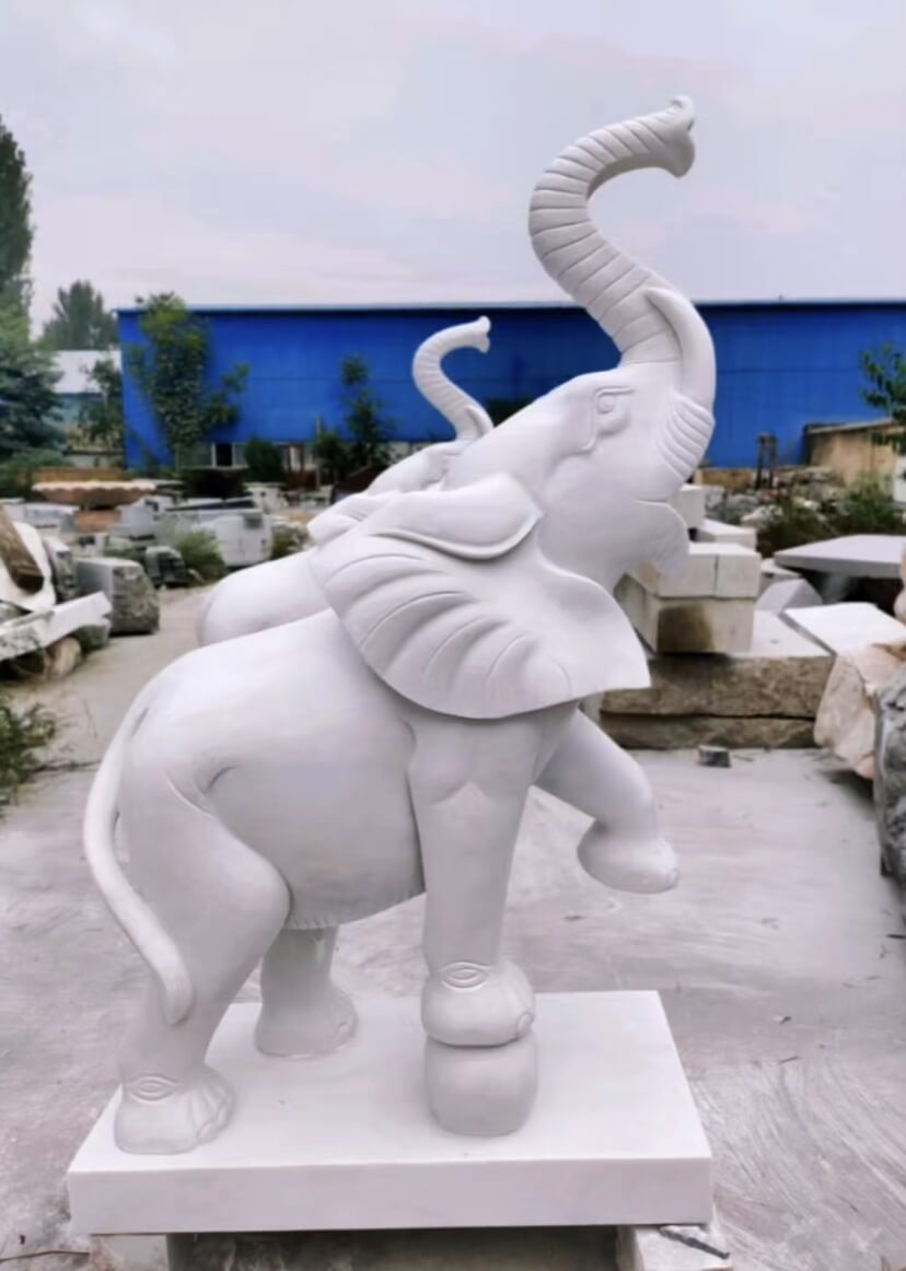 white marble elephants