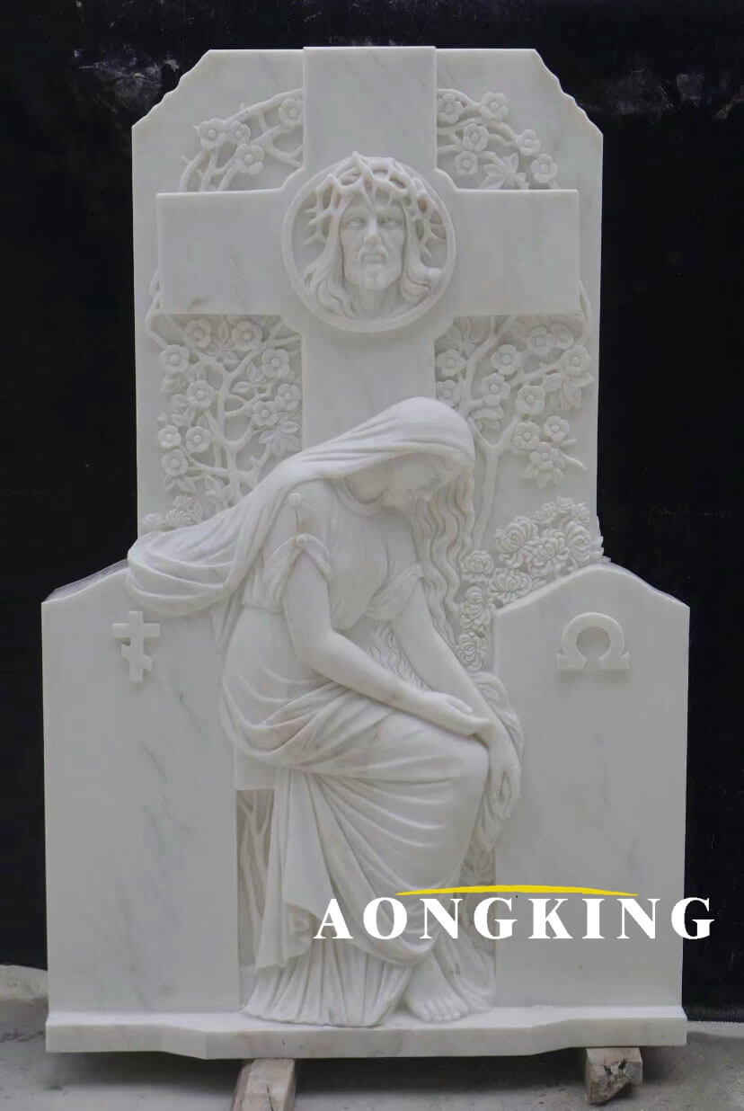 cemetery marble angel statues headstones