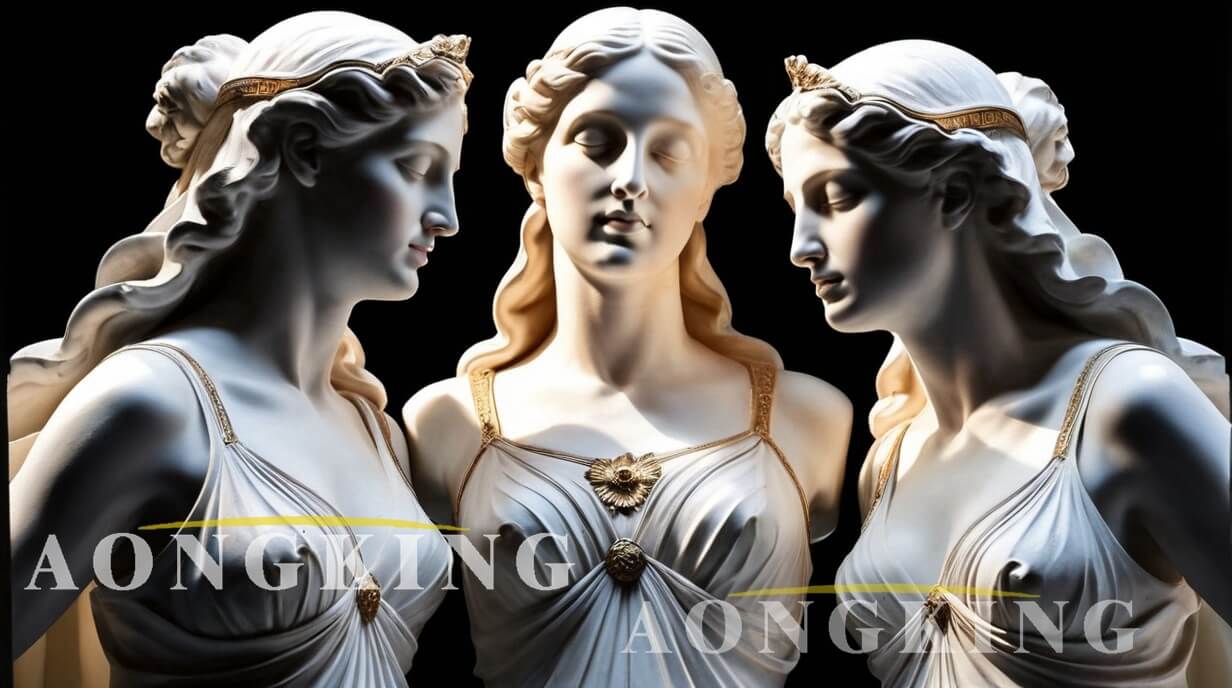 marble greek three grace statues